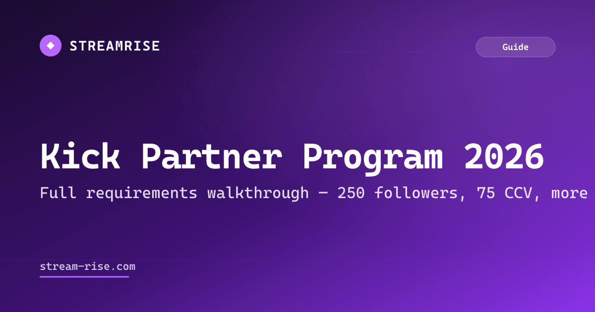 Kick Partner Requirements 2026 — Full Walkthrough