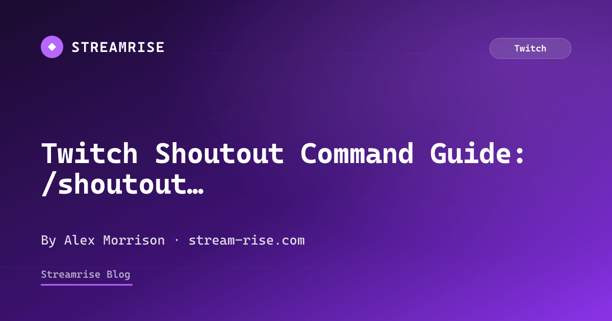 Twitch /shoutout command producing a native follow pop-up at the top of chat