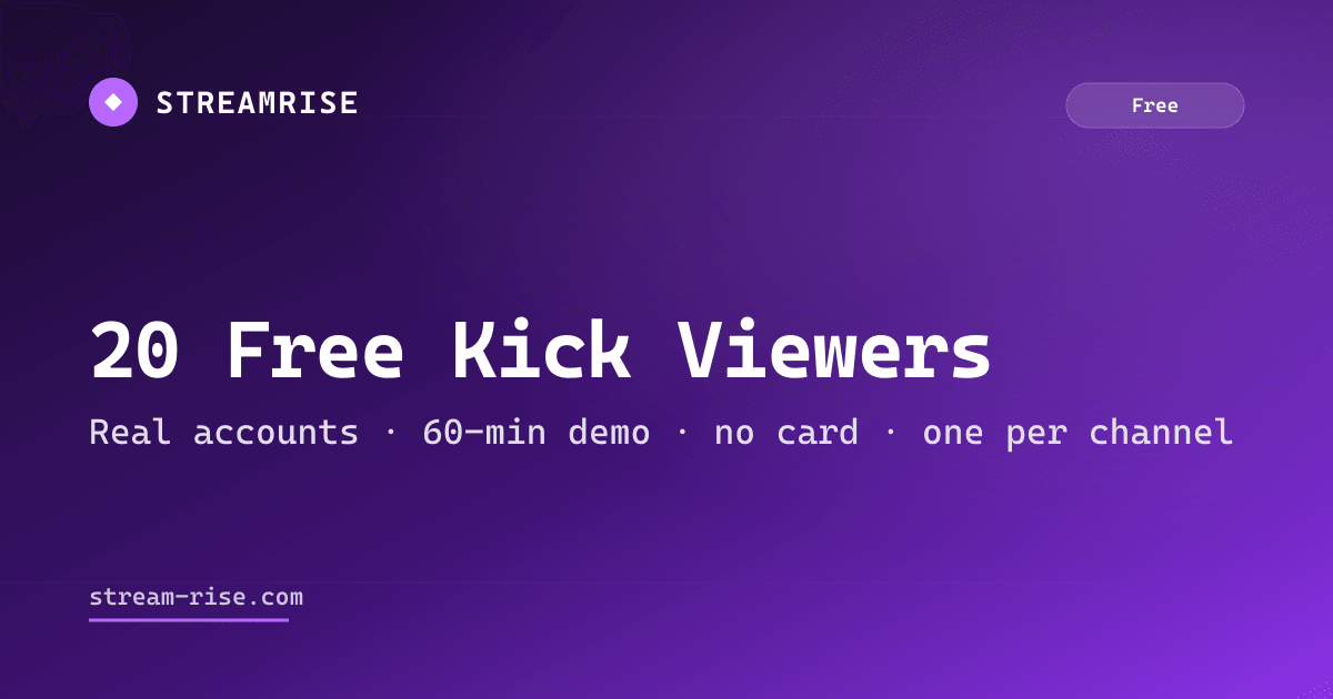 20 Free Kick Viewers — Real Accounts, 60-Min Demo